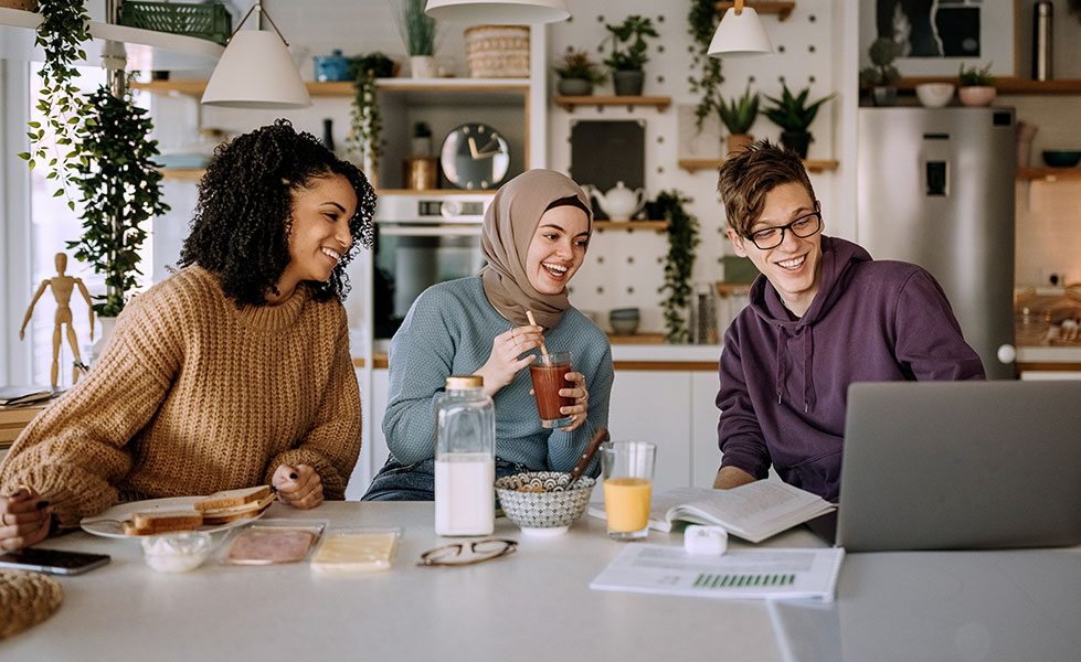 Group of diverse young adults